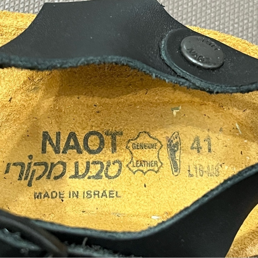Naot Black Leather Sandals - Picture 2 of 8